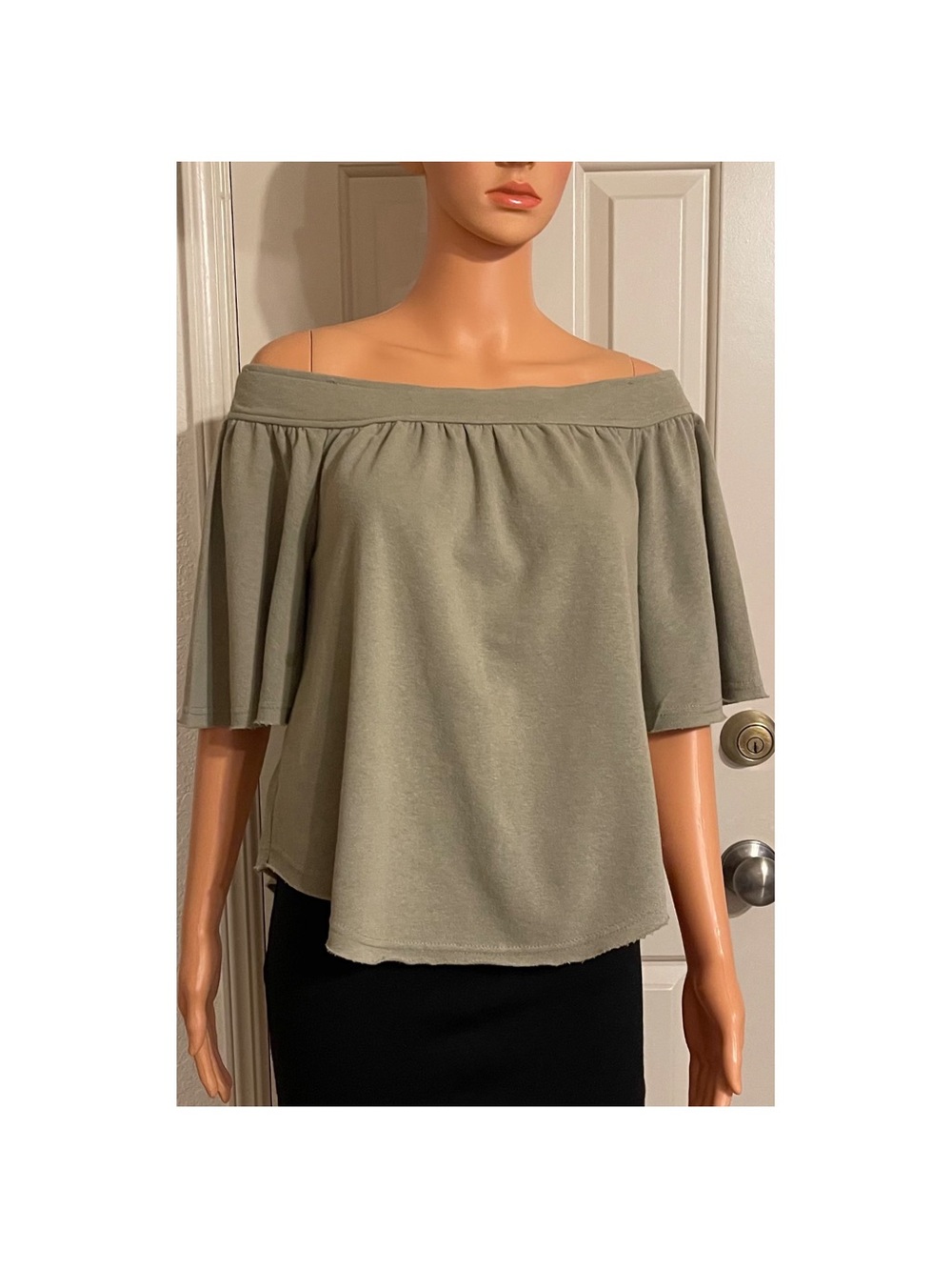 Elodie Off-The-Shoulder Top in Sage